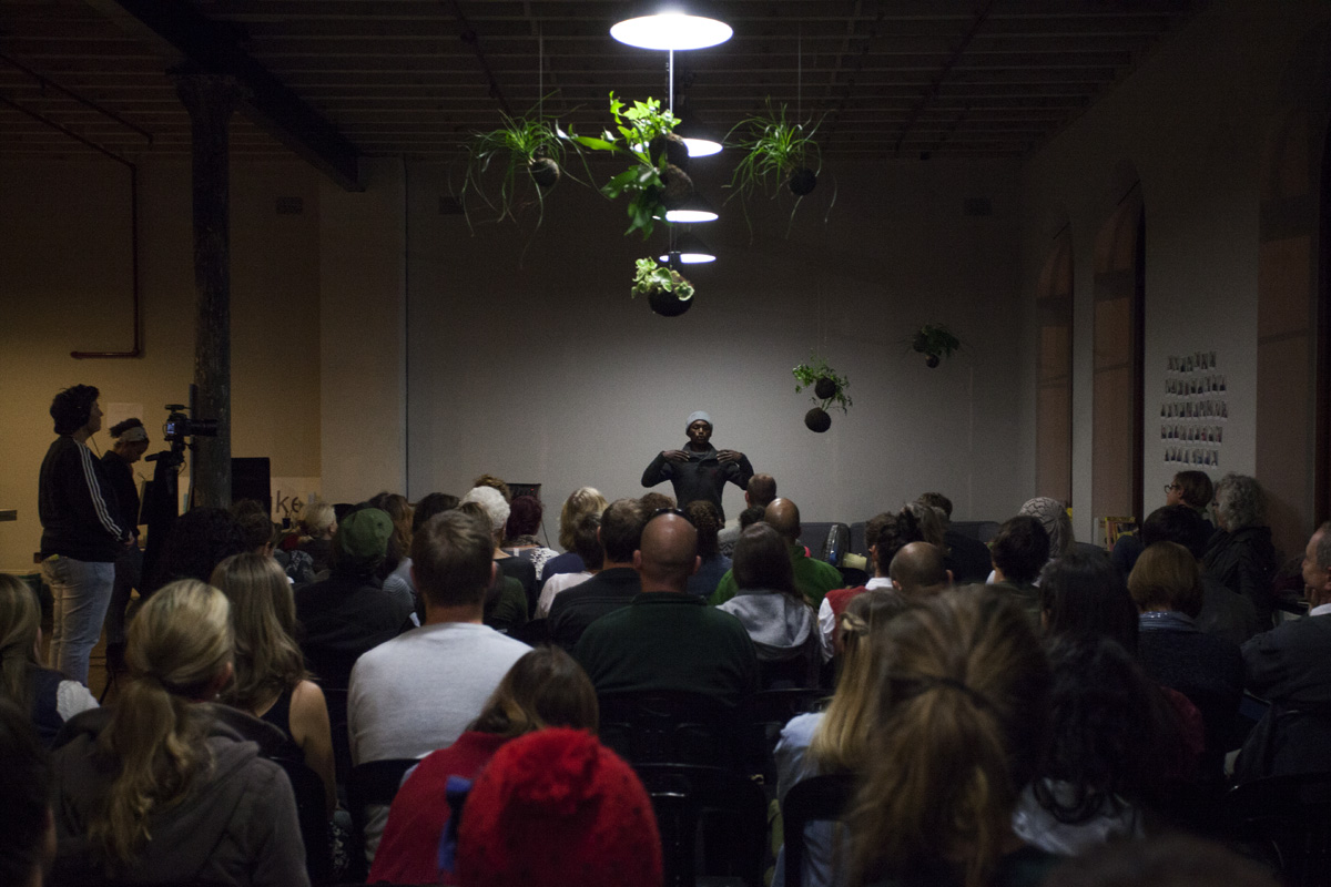 Mzu Zele speaking about urban agriculture at the Food Dialouge sessions presented by Oranjezicht City Farm.